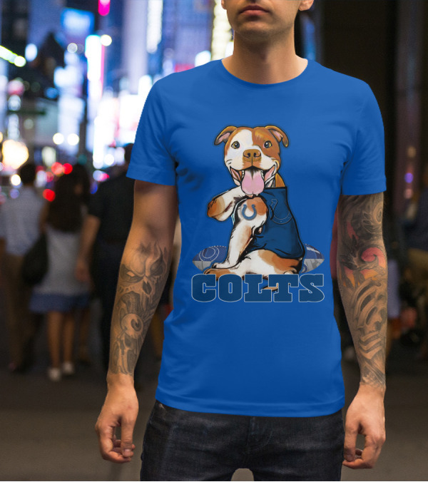 Colts Pittbull Indianapolis Colts Football Fan Dog T-Shirt