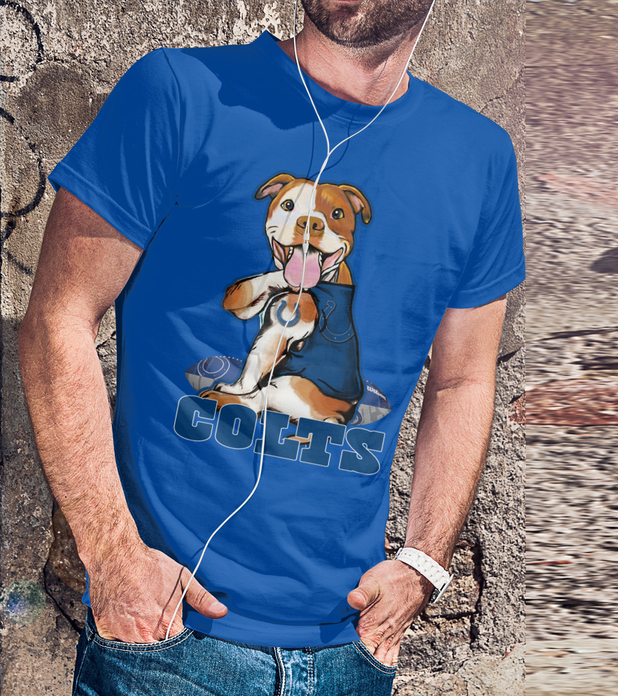 Colts Pittbull Indianapolis Colts Football Fan Dog T-Shirt