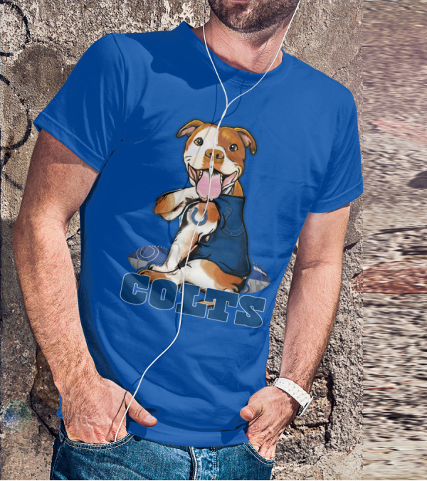 Colts Pittbull Indianapolis Colts Football Fan Dog T-Shirt