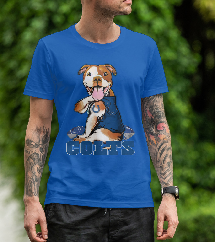 Colts Pittbull Indianapolis Colts Football Fan Dog T-Shirt