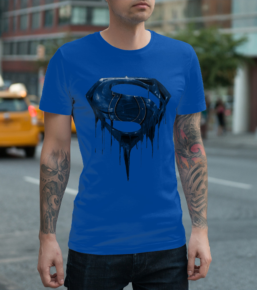 Spm Indianapolis Colts Superman Dripping T-Shirt