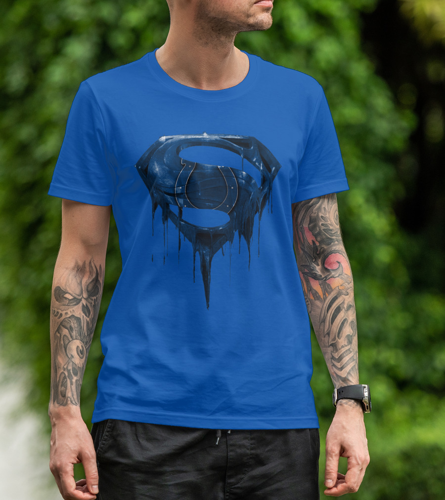 Spm Indianapolis Colts Superman Dripping T-Shirt
