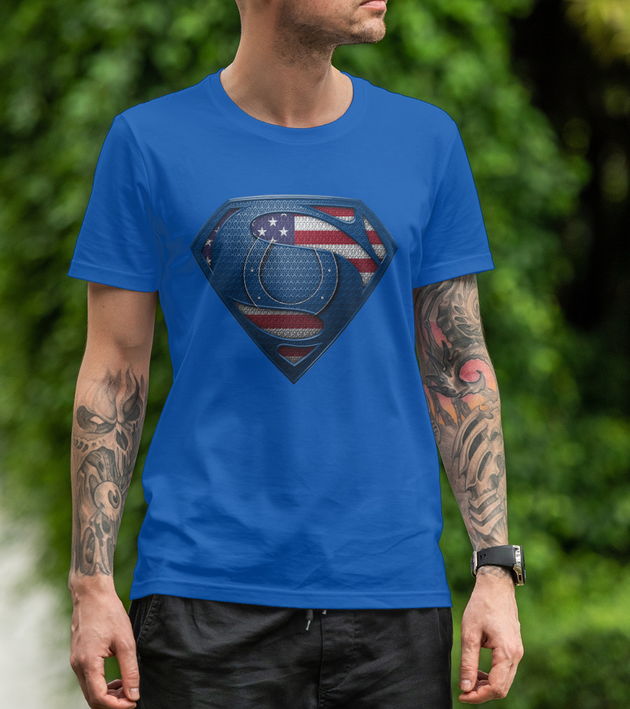 Spm Indianapolis Colts American Flag Superman T-Shirt