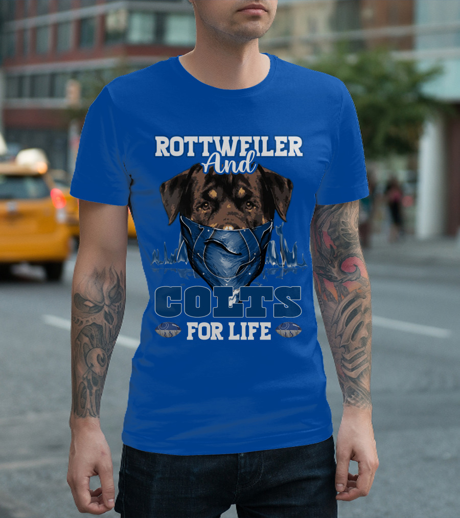Rottweiler And Colts For Life Indianapolis T-Shirt
