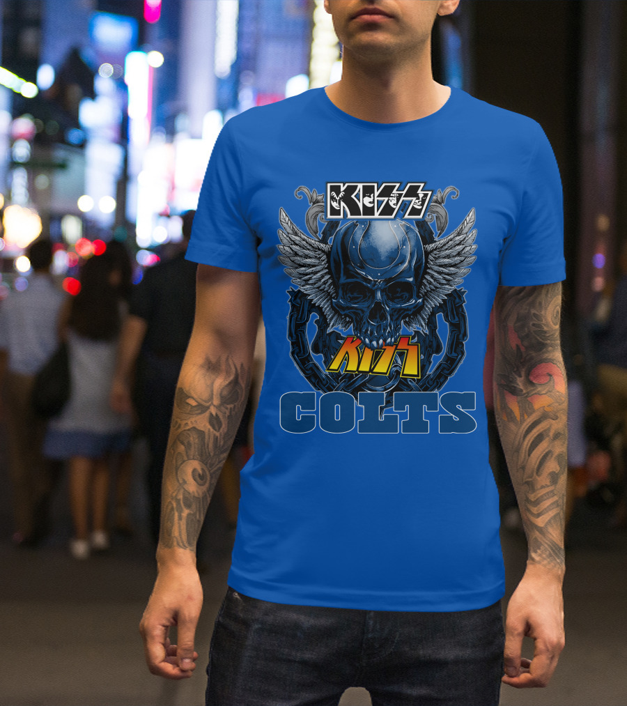 Kiss Colts Skull Wings Indianapolis Colts T-Shirt