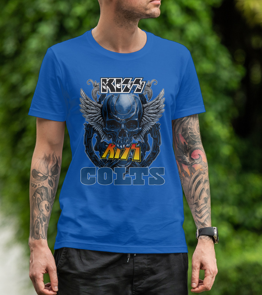 Kiss Colts Skull Wings Indianapolis Colts T-Shirt