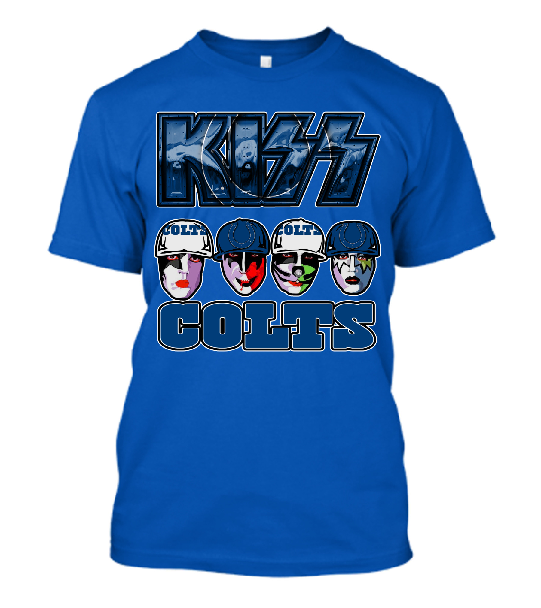Kiss Colts Indianapolis Football Fan Facepaint Fusion T-Shirt