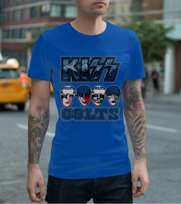 Kiss Colts Indianapolis Football Fan Facepaint Fusion T-Shirt