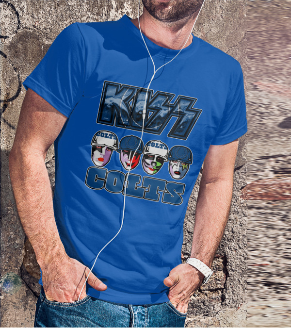 Kiss Colts Indianapolis Football Fan Facepaint Fusion T-Shirt