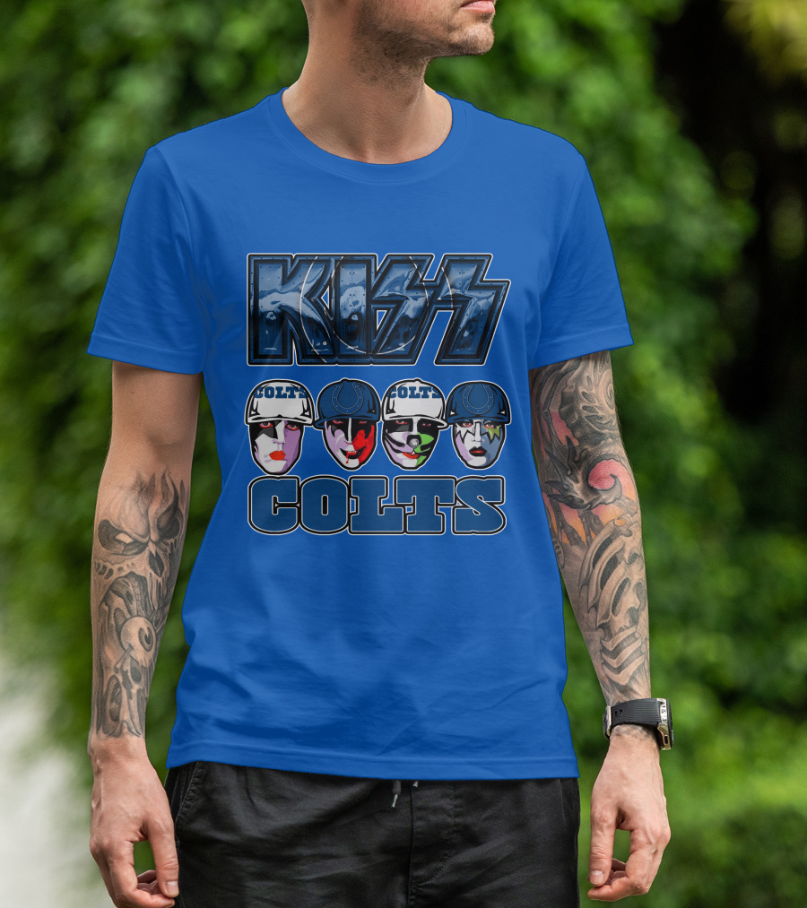 Kiss Colts Indianapolis Football Fan Facepaint Fusion T-Shirt
