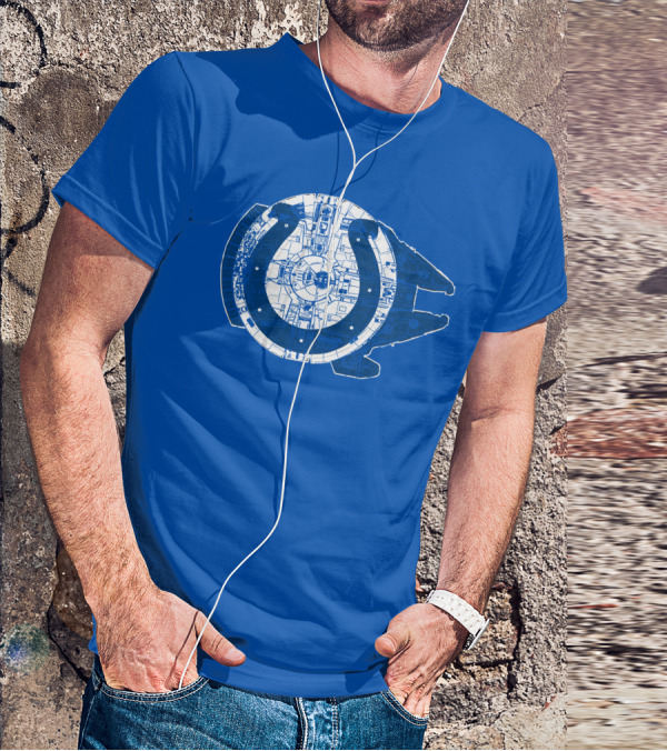 Indianapolis Colts 55 Millennium Falcon Blueprint T-Shirt