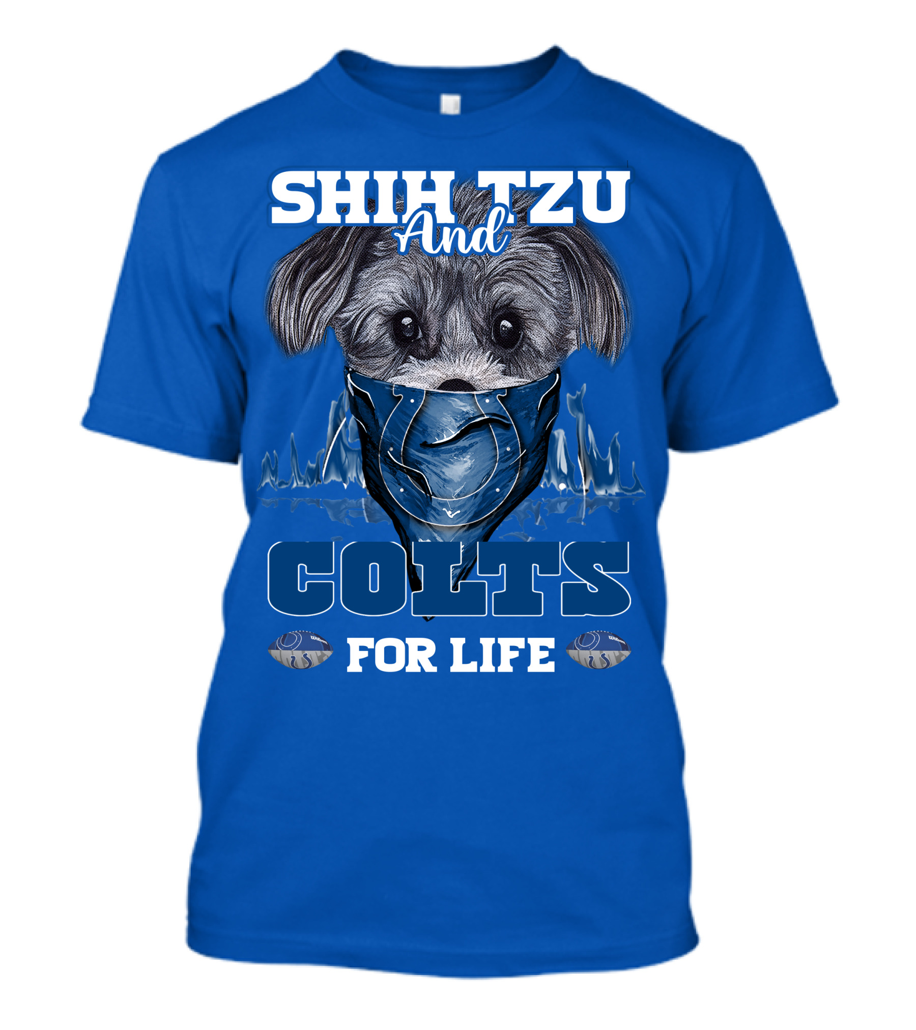 SHIH TZU AND COLTS FOR LIFE Indianapolis T-Shirt