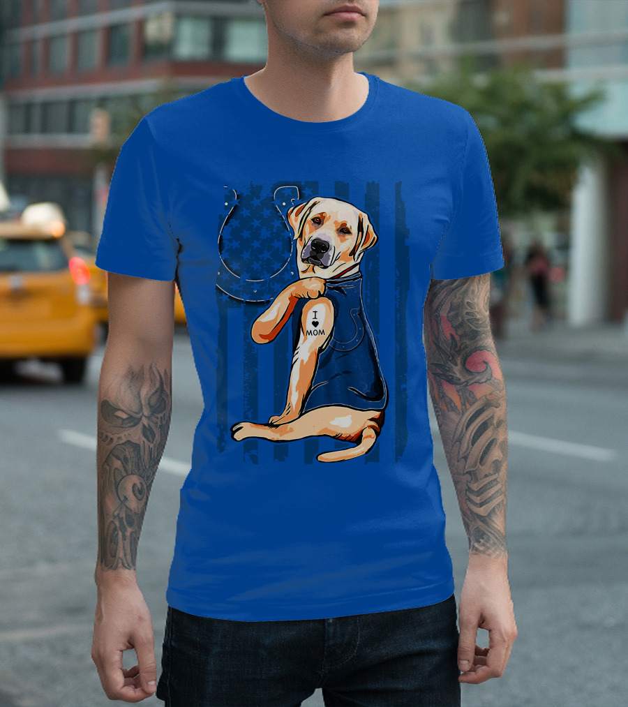 Labrador Retriever I Love Mom Indianapolis Colts T-Shirt