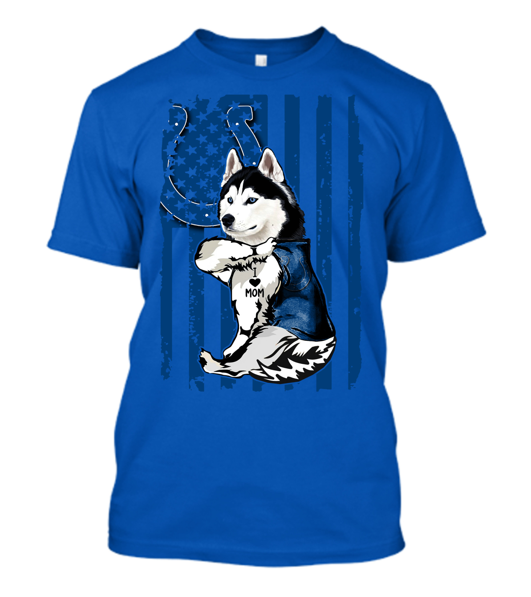 Siberian Husky Mom Indianapolis Colts Blue Iconic Fan Loyalty T-Shirt