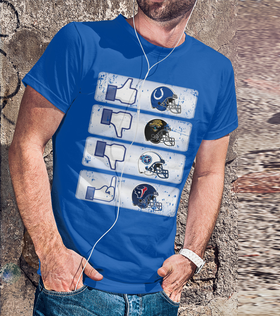 Indianapolis Colts Helmet Thumbs Up Rival Nfl Teams Jaguars Titans Texans T-Shirt
