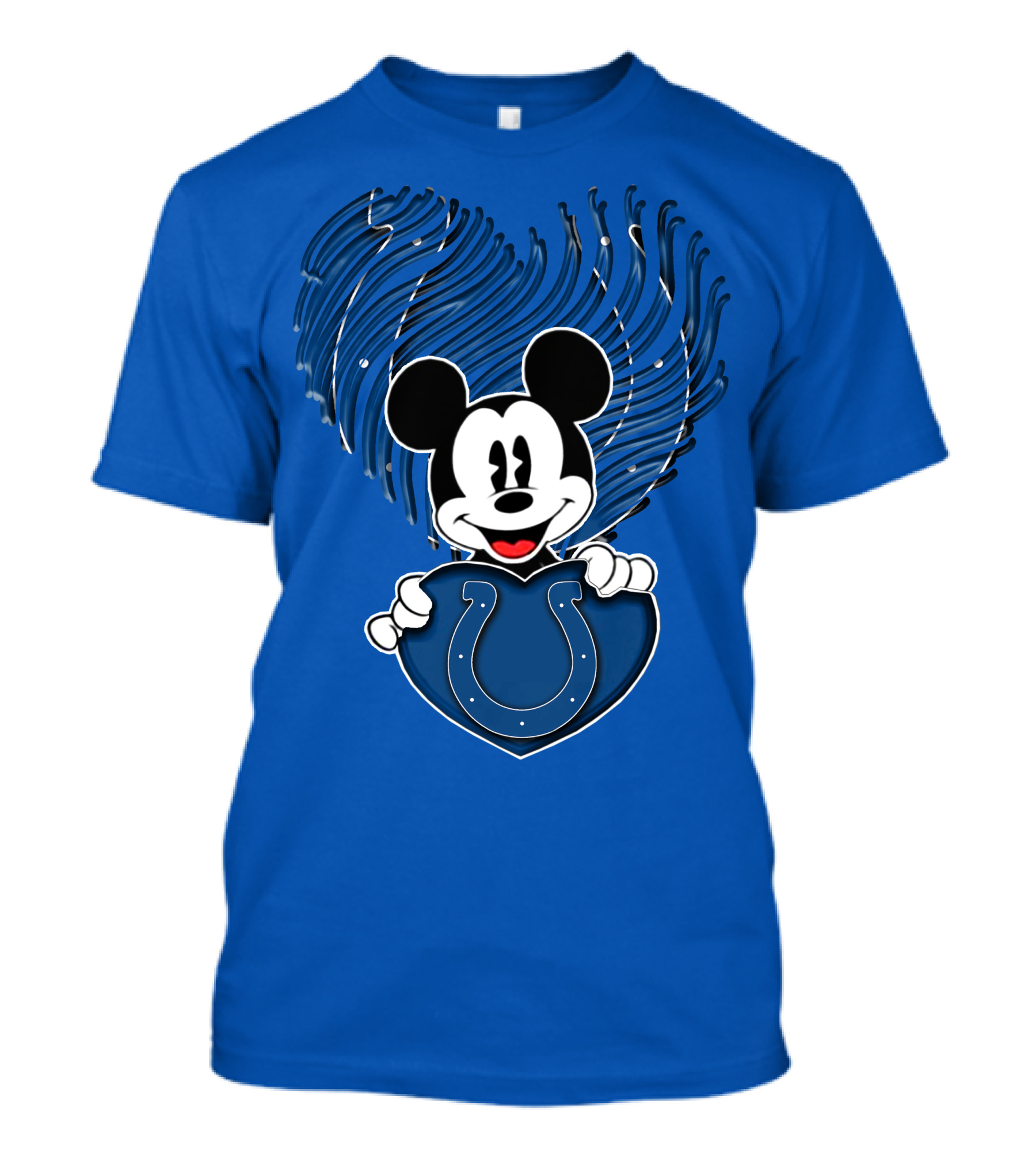 Mick Mickey Heart Indianapolis Colts Iconic Blue Fan T-Shirt