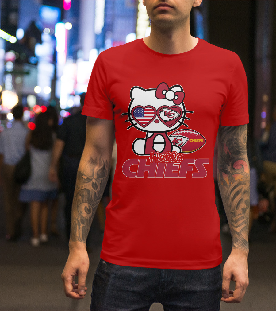 Hello Kitty Chiefs Kansas City Football USA T-Shirt