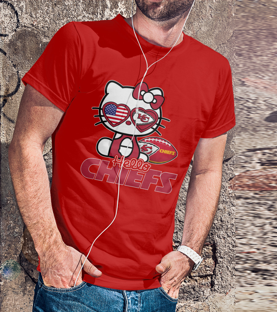 Hello Kitty Chiefs Kansas City Football USA T-Shirt