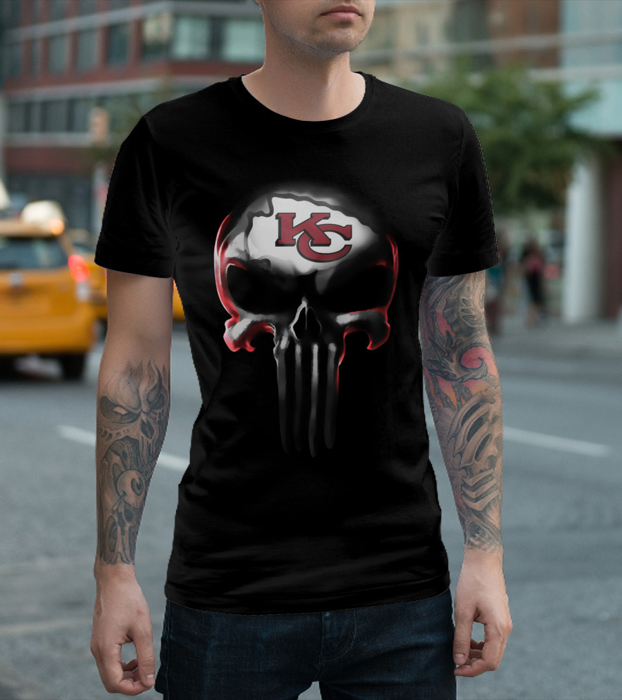Kansas City Chiefs Kc Skull T-Shirt