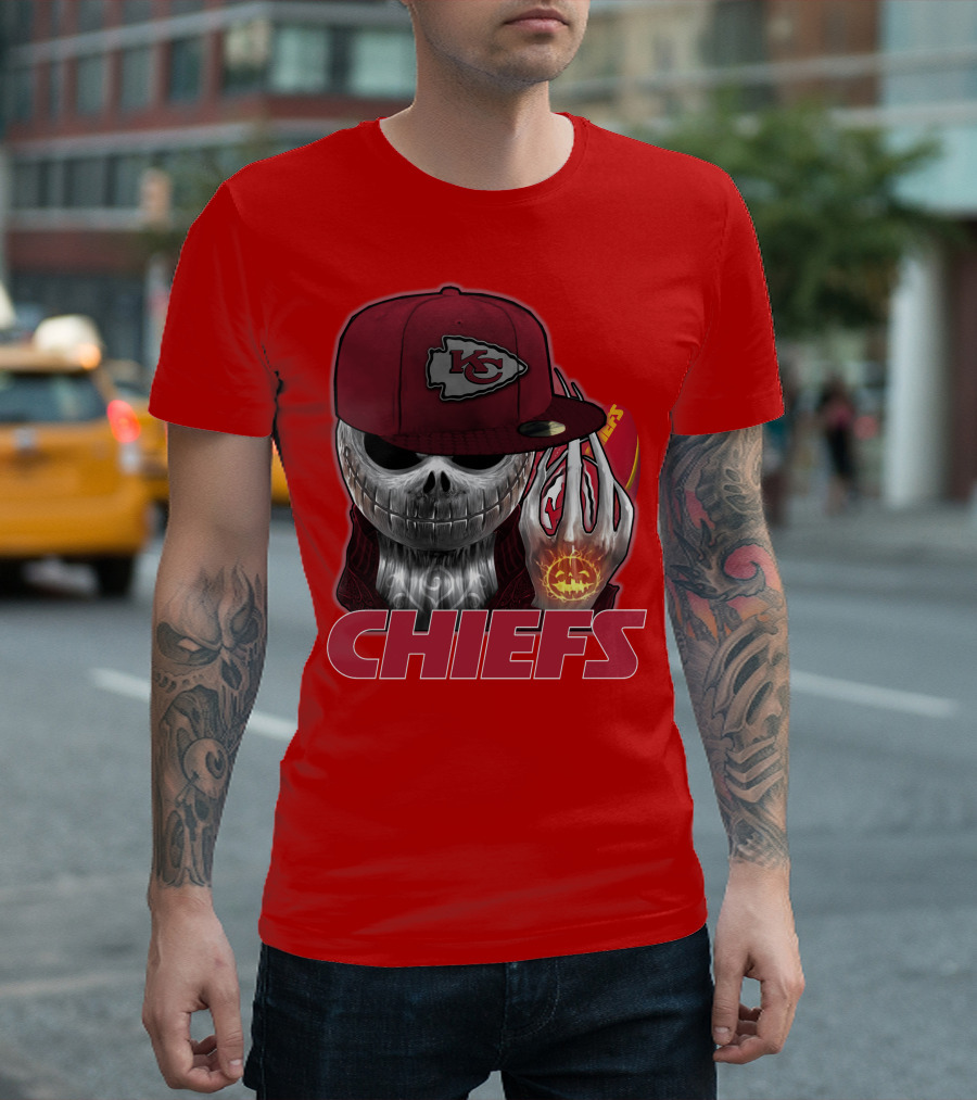 Jackskull Chiefs Kansas City Football T-Shirt