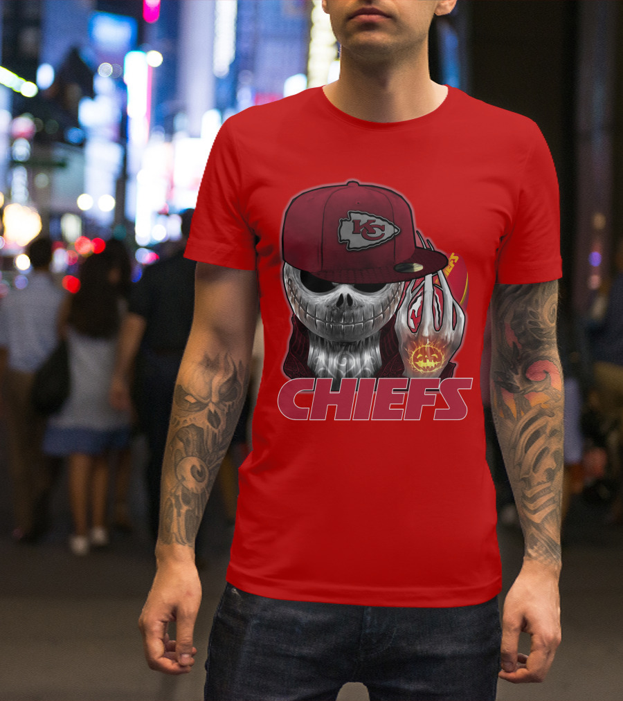 Jackskull Chiefs Kansas City Football T-Shirt
