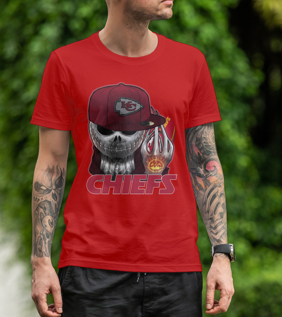 Jackskull Chiefs Kansas City Football T-Shirt