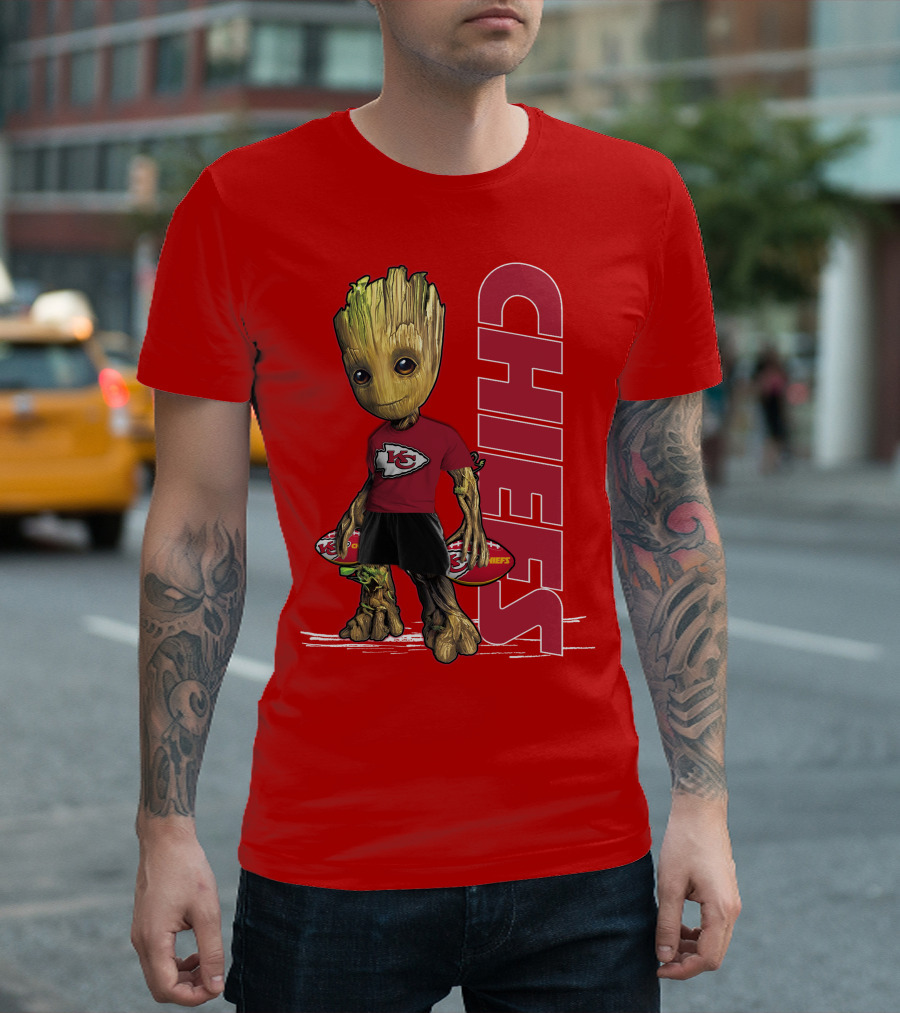 Groot V1 Kansas City Chiefs Football Character Chiefs T-Shirt