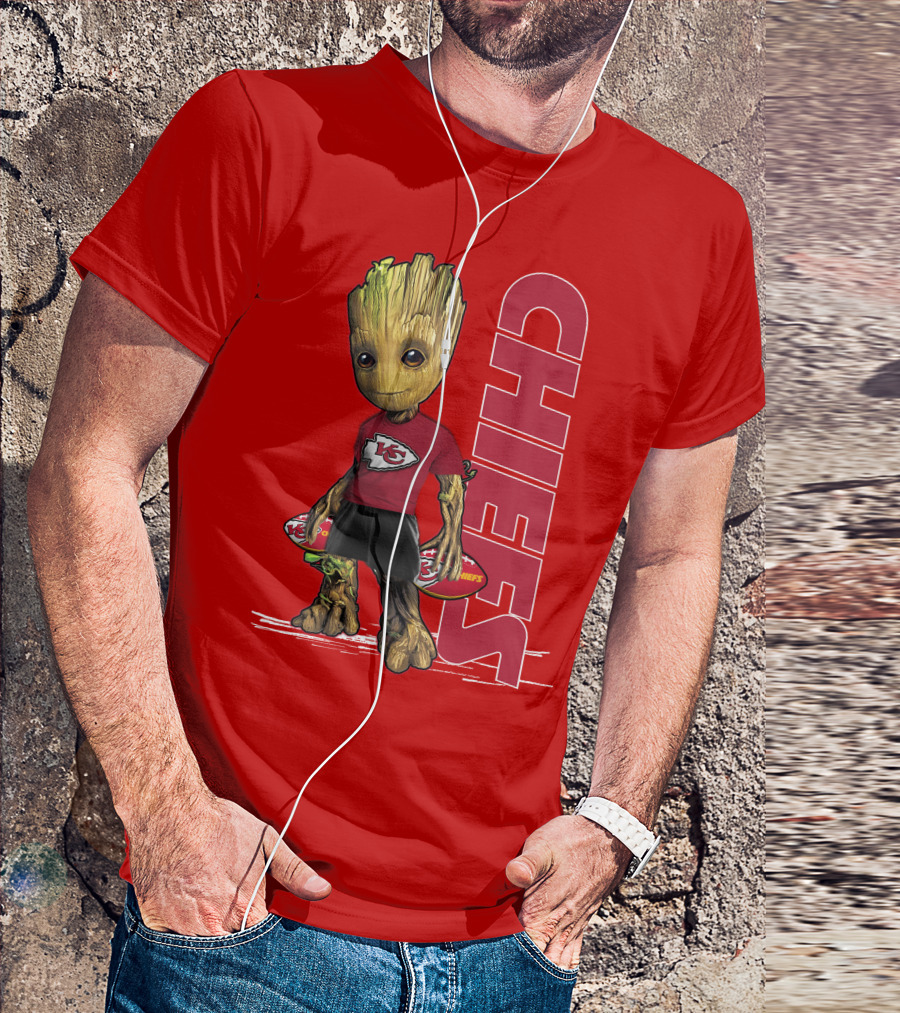 Groot V1 Kansas City Chiefs Football Character Chiefs T-Shirt