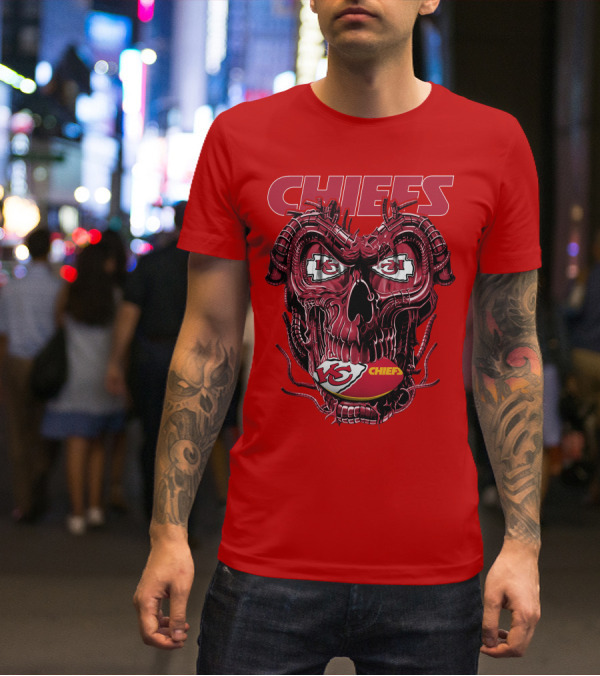 Chiefs Dragonskull Kansas City Football T-Shirt