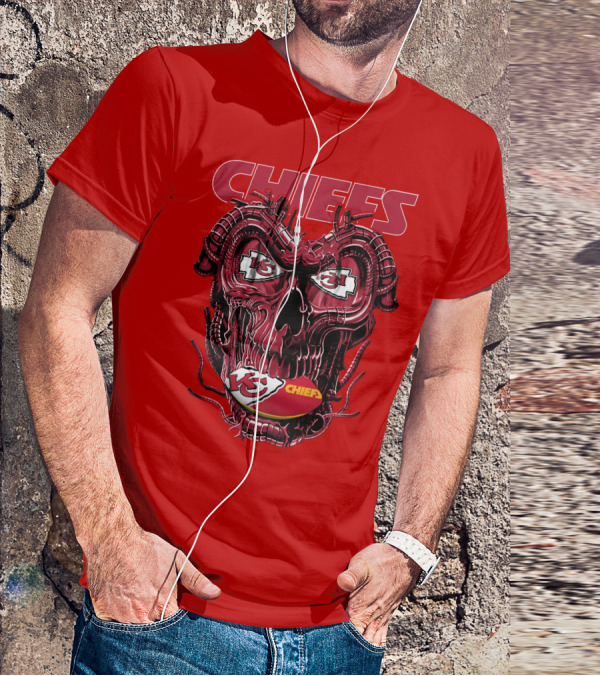 Chiefs Dragonskull Kansas City Football T-Shirt