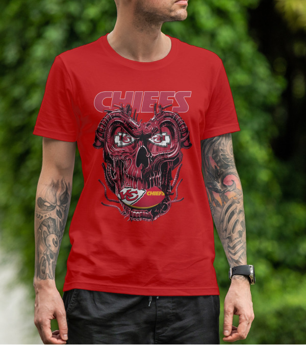Chiefs Dragonskull Kansas City Football T-Shirt