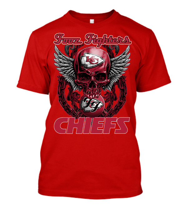 Foo Fighters Kansas City Chiefs Winged Skull T-Shirt