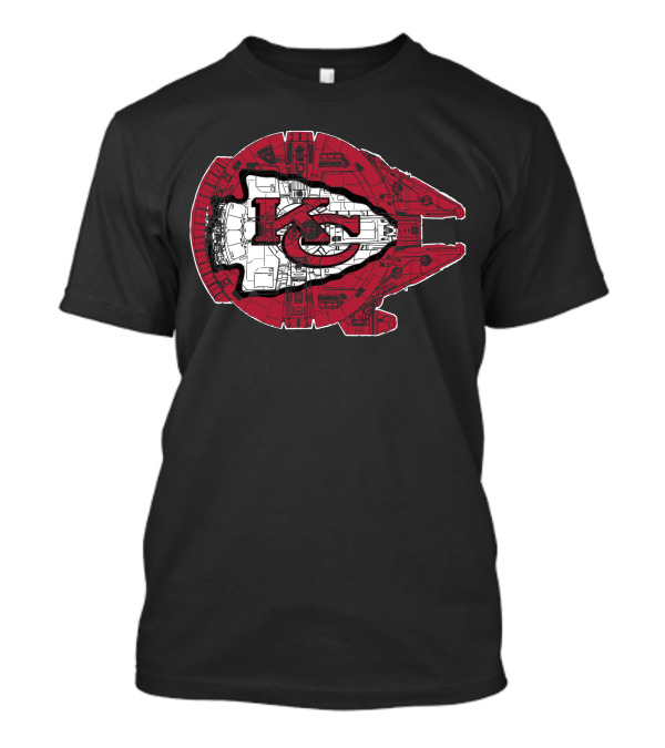 Kansas City Chiefs Star Wars Millennium Falcon 49 Logo Combo T-Shirt