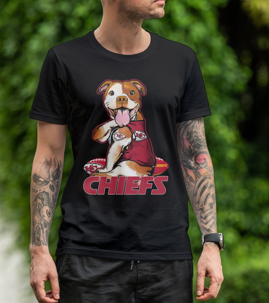 Pittbull KC Chiefs Football Mascot Fan T-Shirt