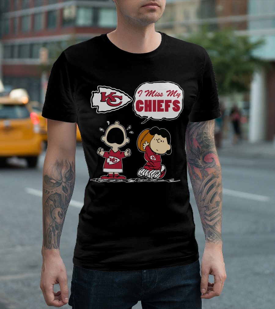 I Miss My Kansas City Chiefs Peanuts Football T-Shirt