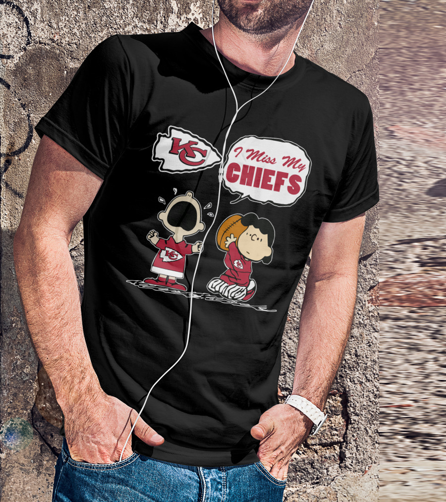 I Miss My Kansas City Chiefs Peanuts Football T-Shirt