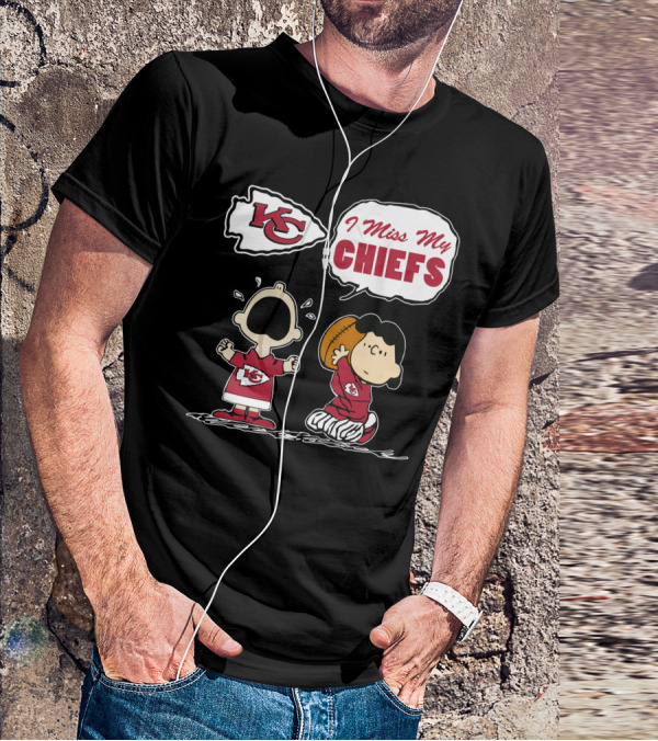 I Miss My Kansas City Chiefs Peanuts Football T-Shirt