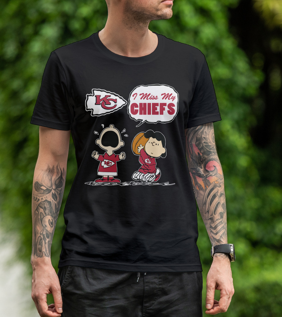 I Miss My Kansas City Chiefs Peanuts Football T-Shirt