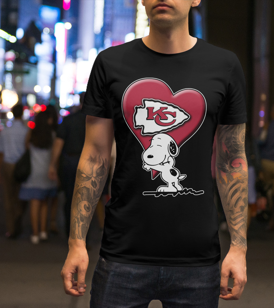 Snoopy Kansas City Chiefs Heart T-Shirt