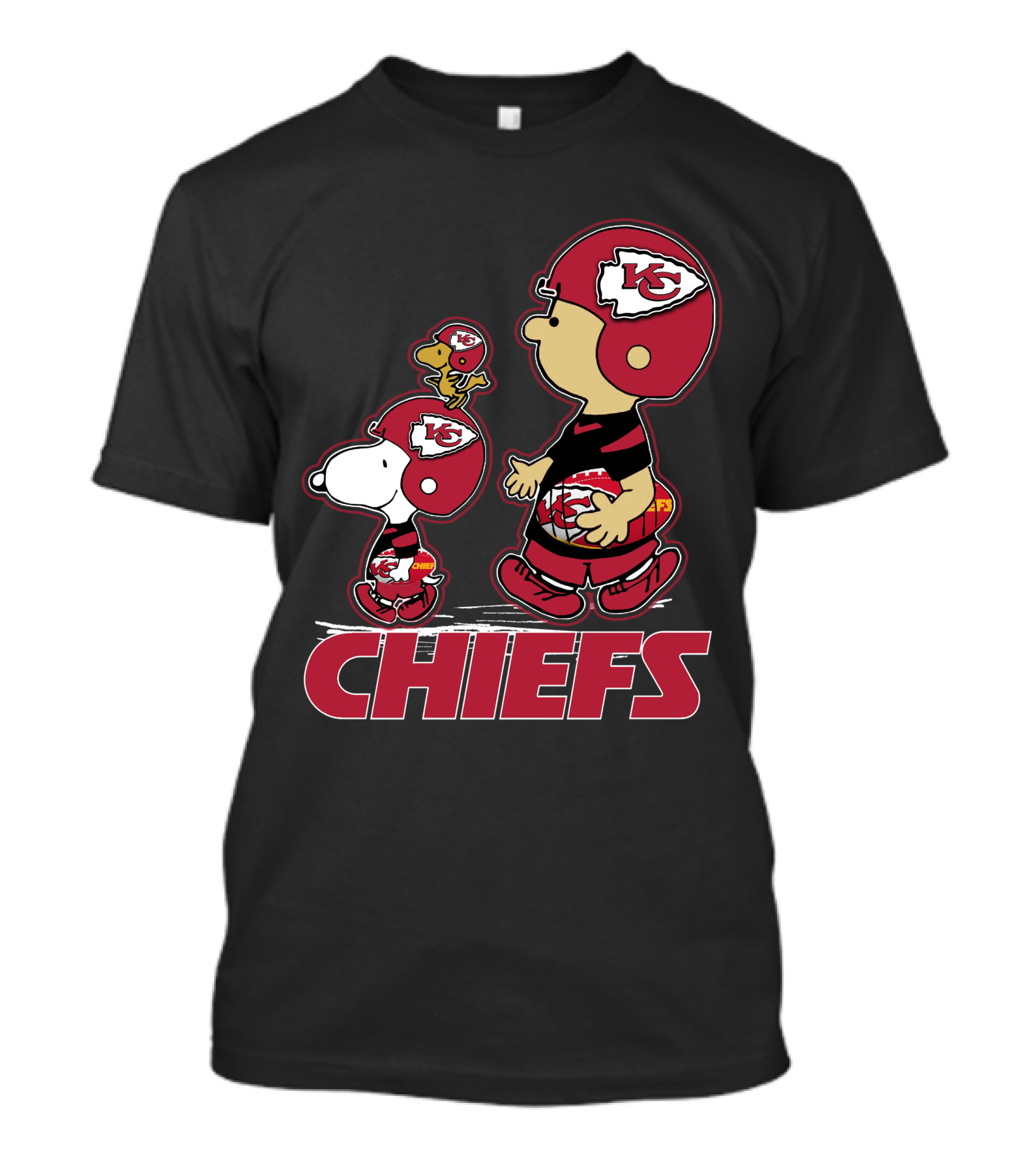 Snpfootball Peanuts Kansas City Chiefs NFL Charlie Brown Snoopy Woodstock Chiefs T-Shirt