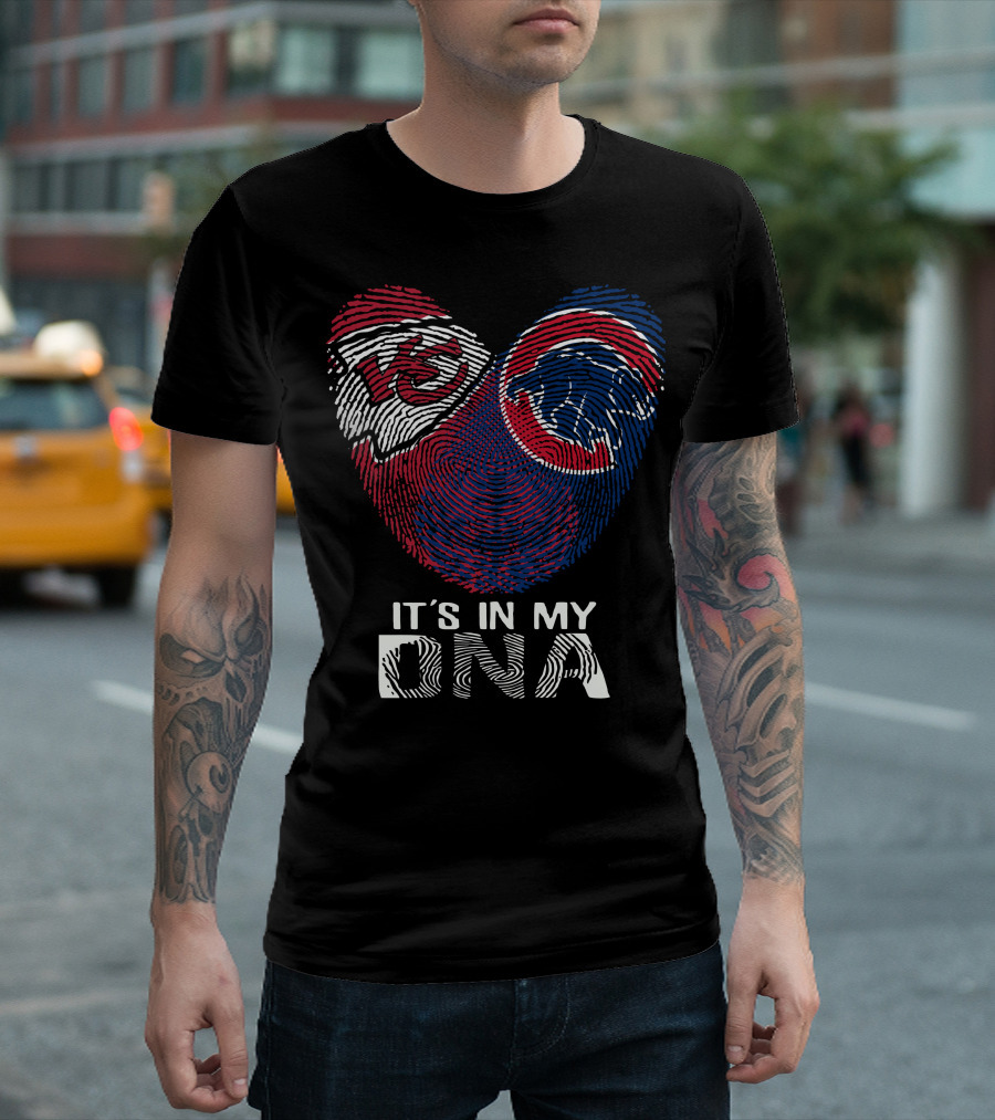 It's In My Dna Kansas City Chiefs Chicago Cubs T-Shirt