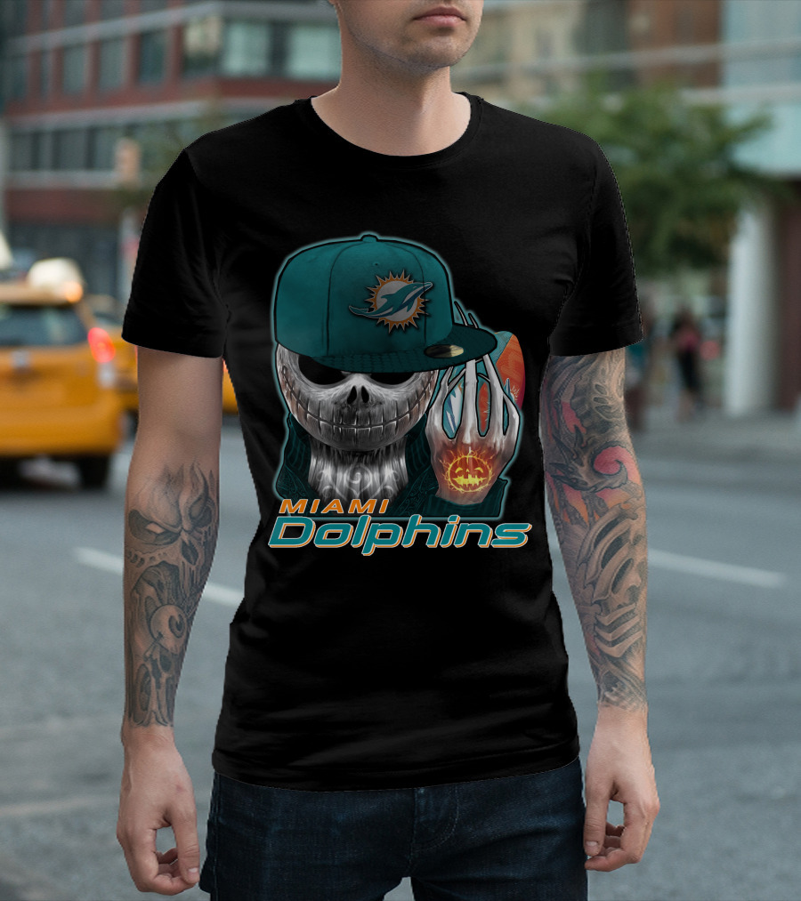 Jackskull Miami Dolphins Halloween T-Shirt
