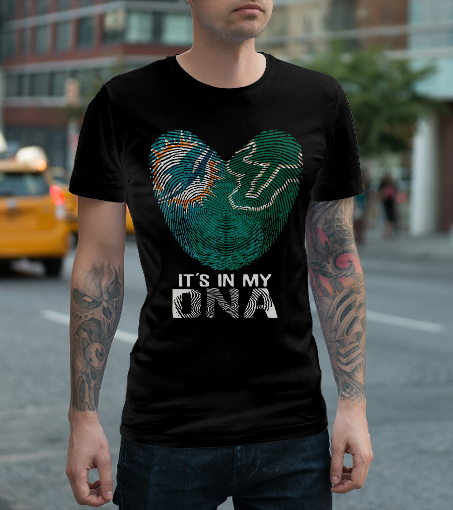 Miami Dolphins It's In My Dna Fingerprint T-Shirt