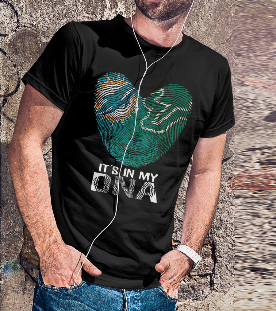 Miami Dolphins It's In My Dna Fingerprint T-Shirt