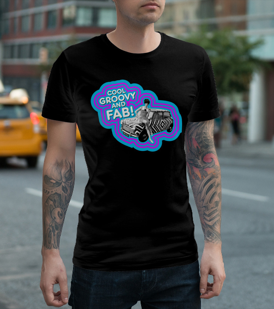 Cool Groovy and Fab Bold Retro Vibes with Psychedelic Car and Fashion T-Shirt