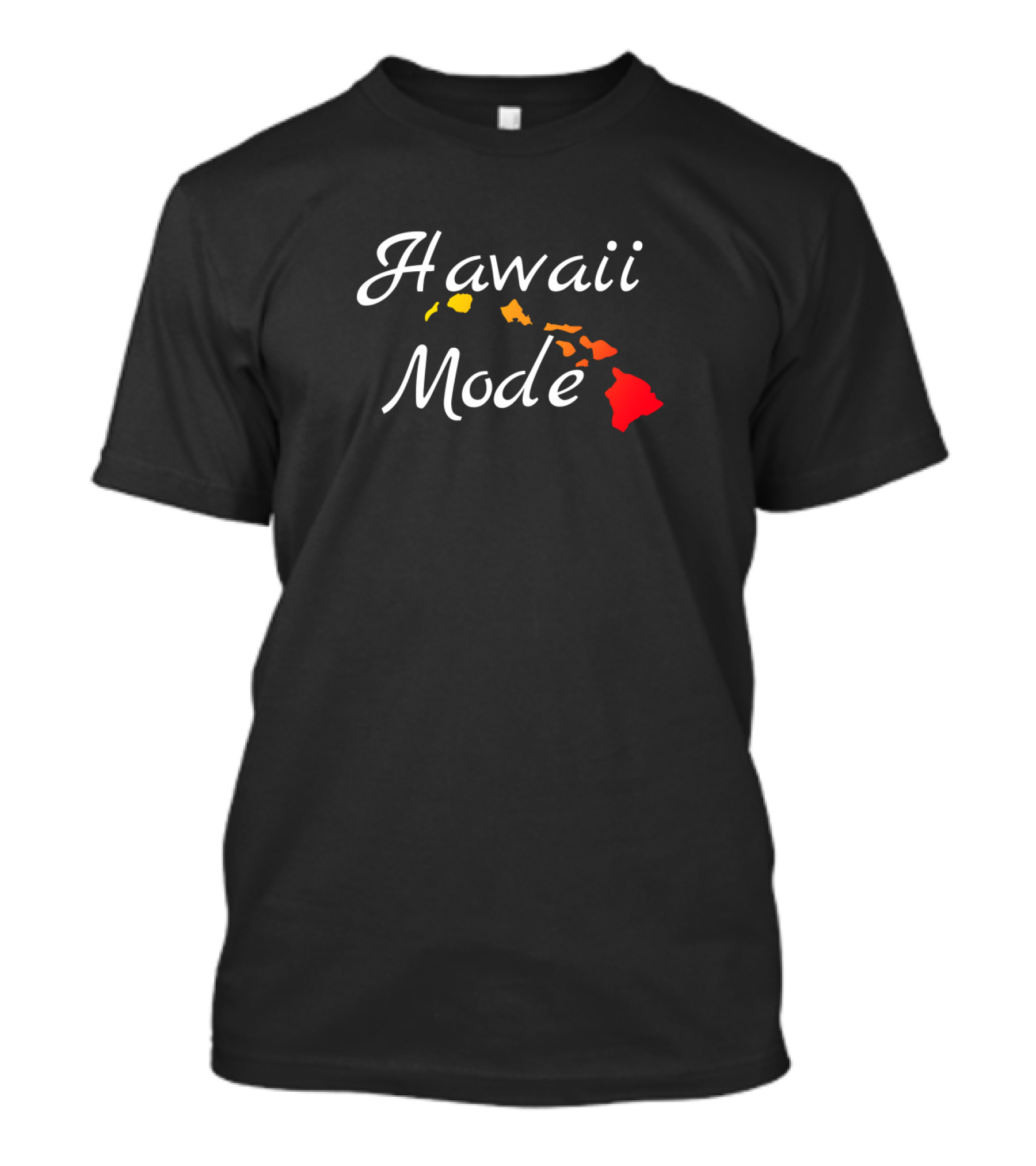 Hawaii Mode Island Map Illustration With Stylized Script T-Shirt
