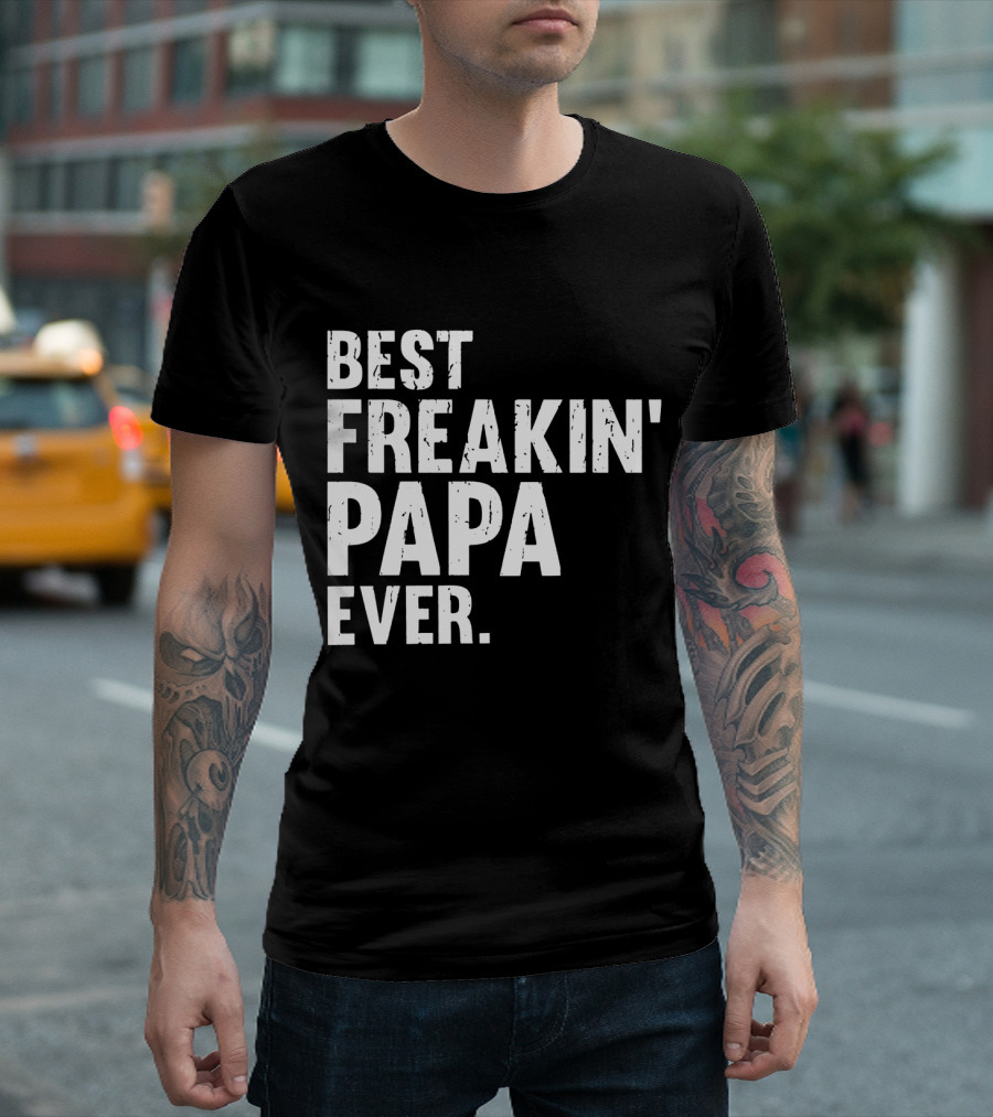 Best Freakin Papa Ever Threadrock Men's Grandpa T-Shirt