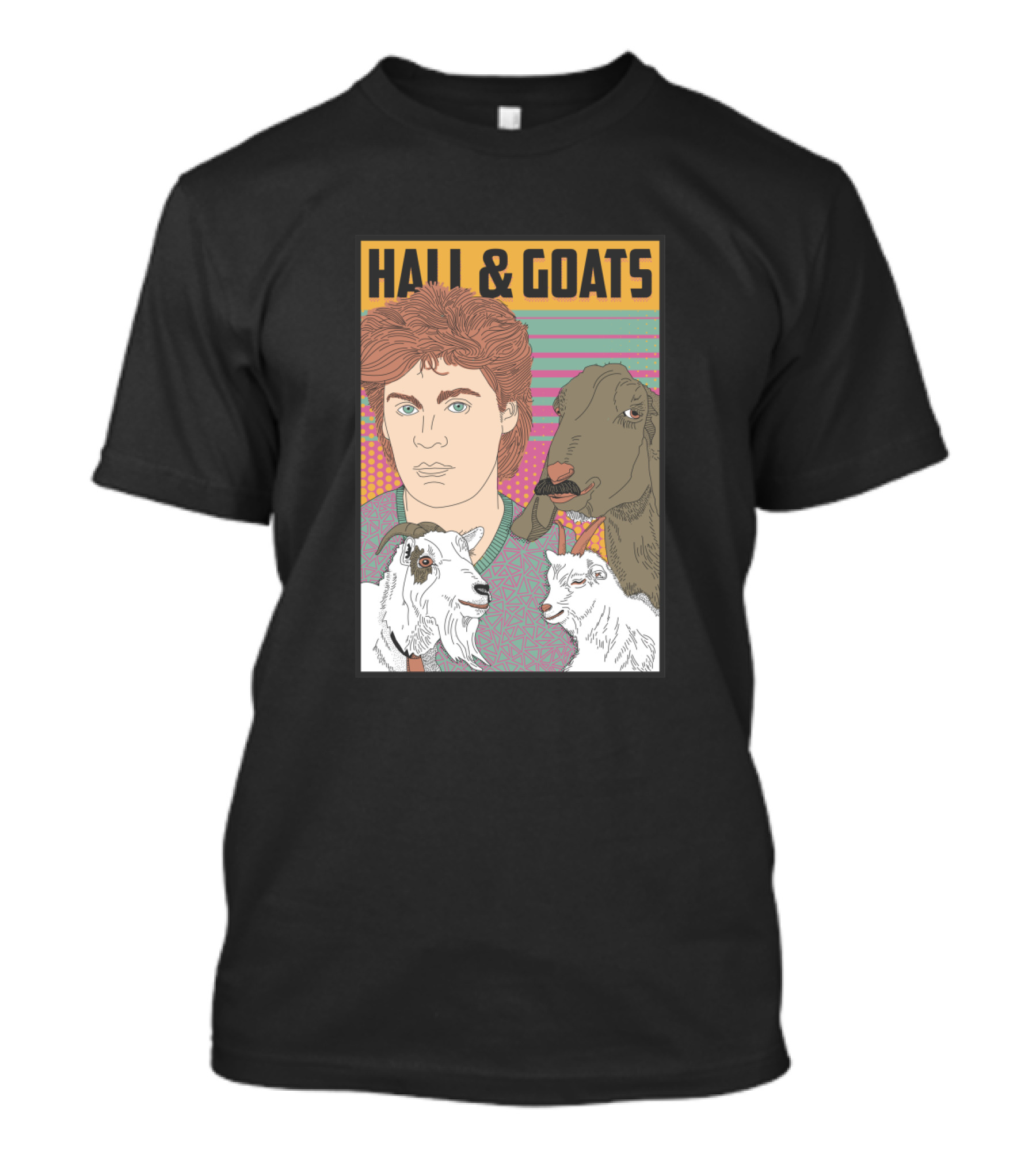 Hall And Goats Retro Style Music And Animal Fusion T-Shirt