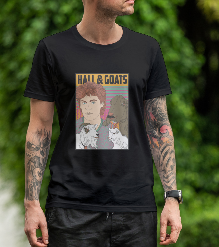 Hall And Goats Retro Style Music And Animal Fusion T-Shirt