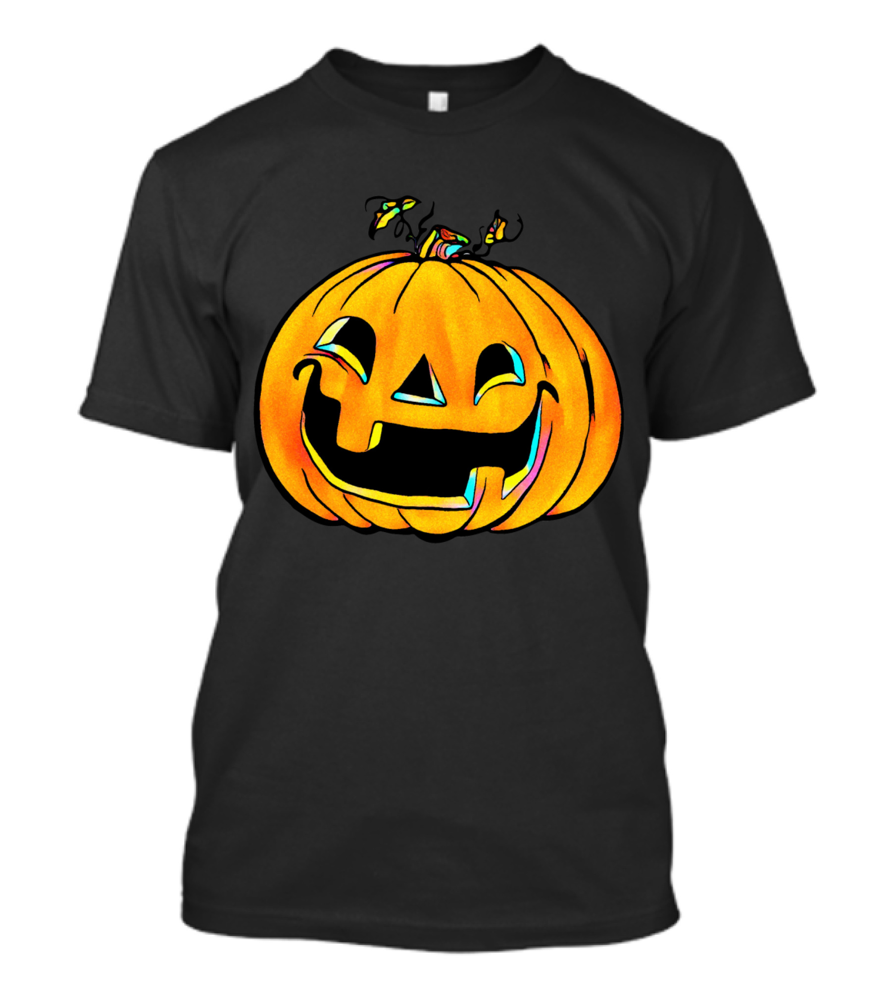 Colorful Laughing Party Pumpkin Halloween Jack O'Lantern T-Shirt